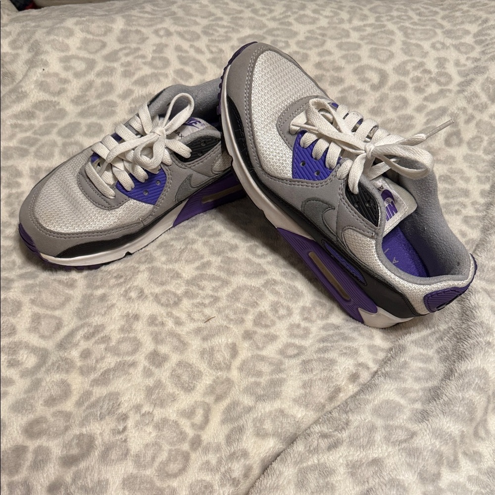 Nike Women's Gray and Purple Sneakers